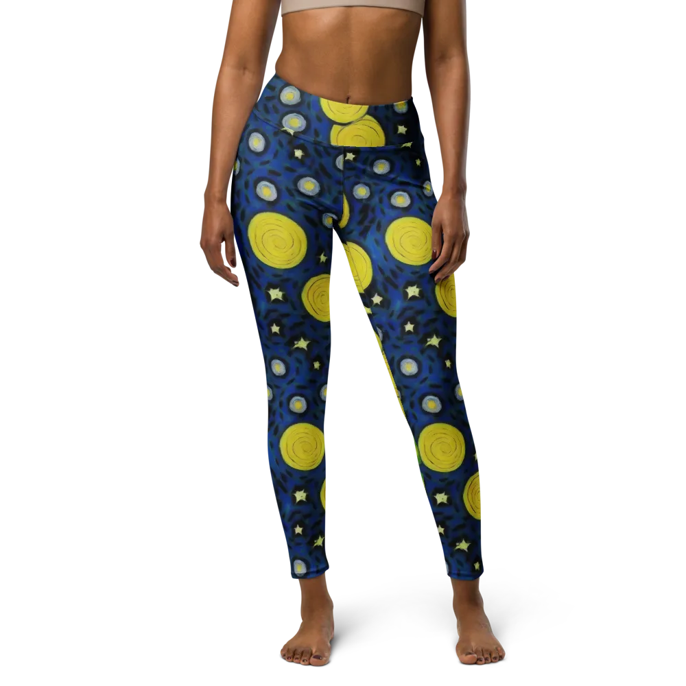 Orbiting Daydream on Yoga Leggings — Front