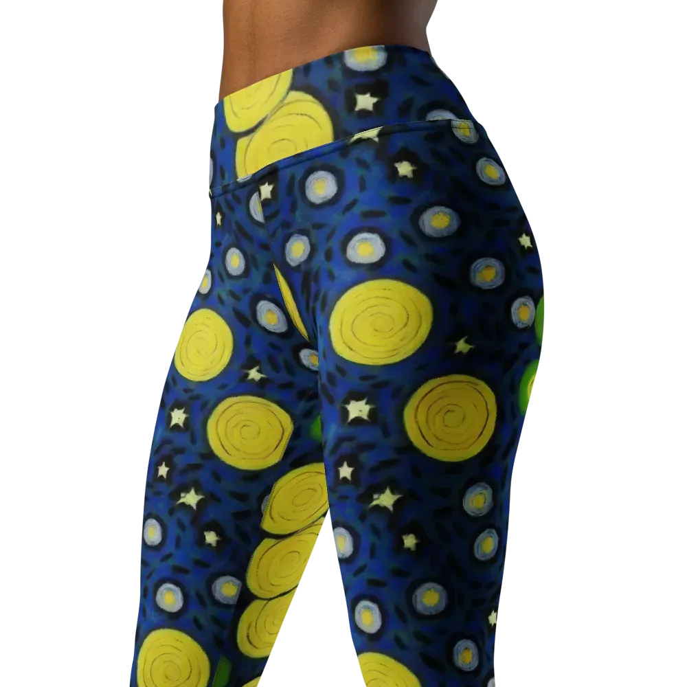 Orbiting Daydream on Yoga Leggings — Left Front