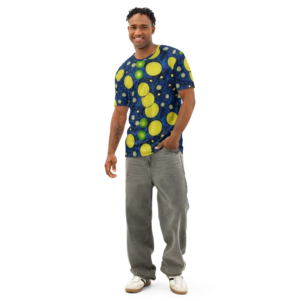 Orbiting Daydream on Men's Cotton Crew Neck T-Shirt — Front