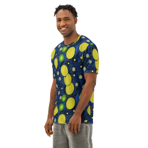 Orbiting Daydream on a Men's Cotton Crew Neck T-Shirt