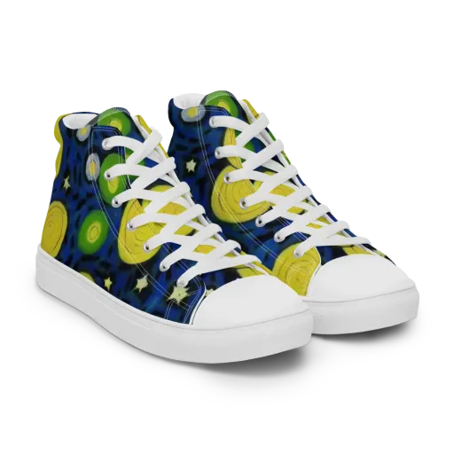 Orbiting Daydream on a Men's High Top Canvas Shoes