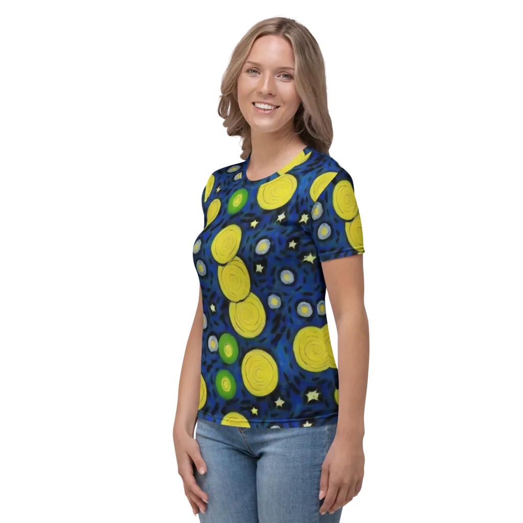 Orbiting Daydream on Women's Crew Neck T-Shirt — Left