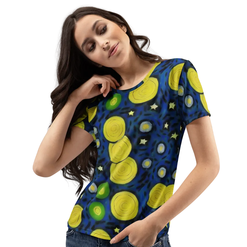 Orbiting Daydream on Women's Crew Neck T-Shirt — Left Front