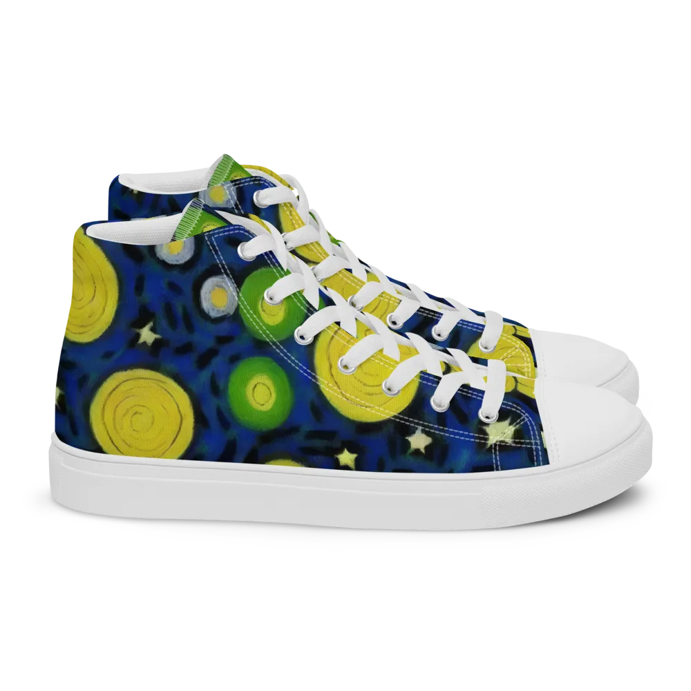 Orbiting Daydream on Women's High Top Canvas Shoes — Right