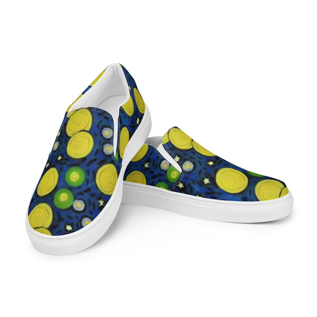 Orbiting Daydream on Men's Slip-On Canvas Shoes — Left Front