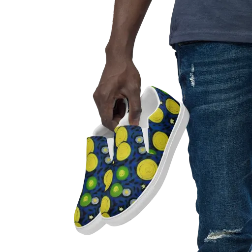 Orbiting Daydream on a Men's Slip-On Canvas Shoes