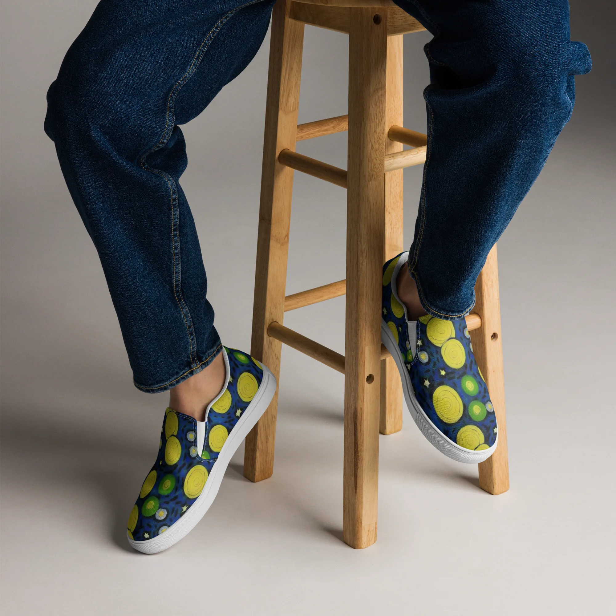Orbiting Daydream on Men's Slip-On Canvas Shoes — Front