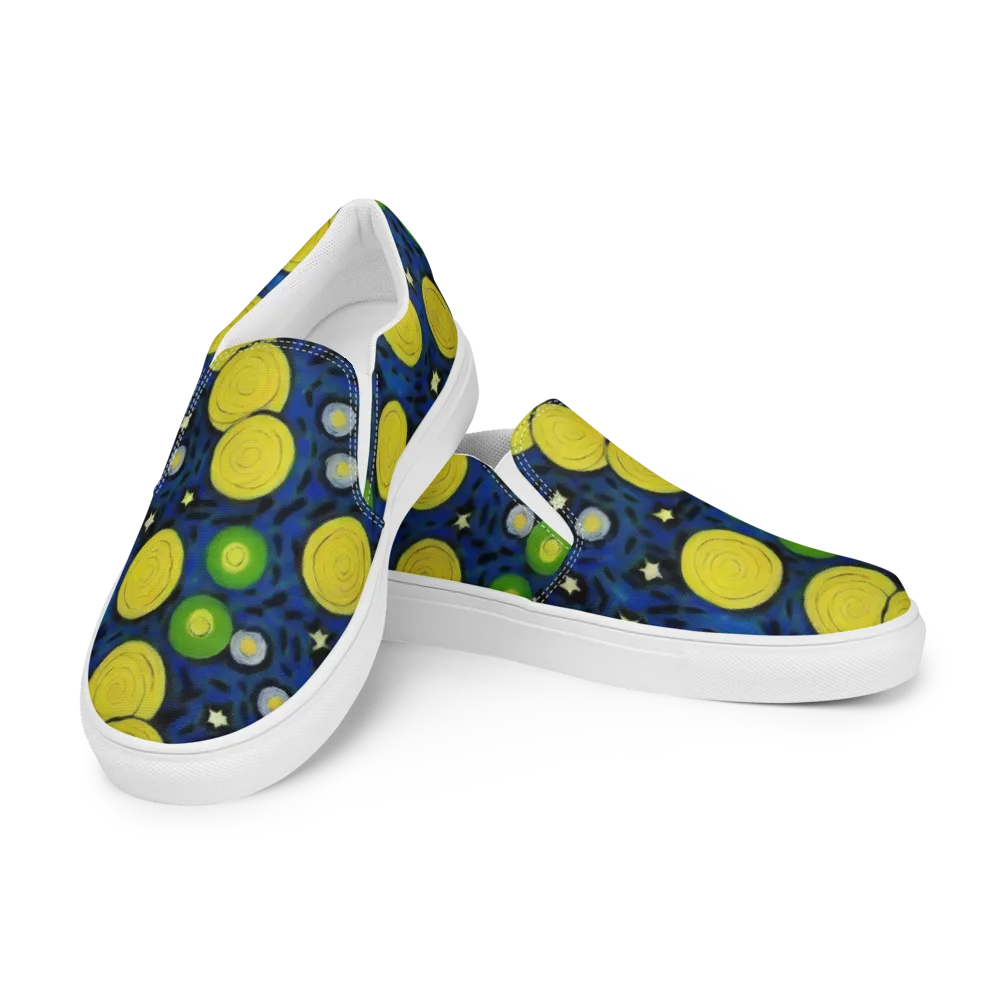 Orbiting Daydream on Women's Slip-On Canvas Shoes — Left Front