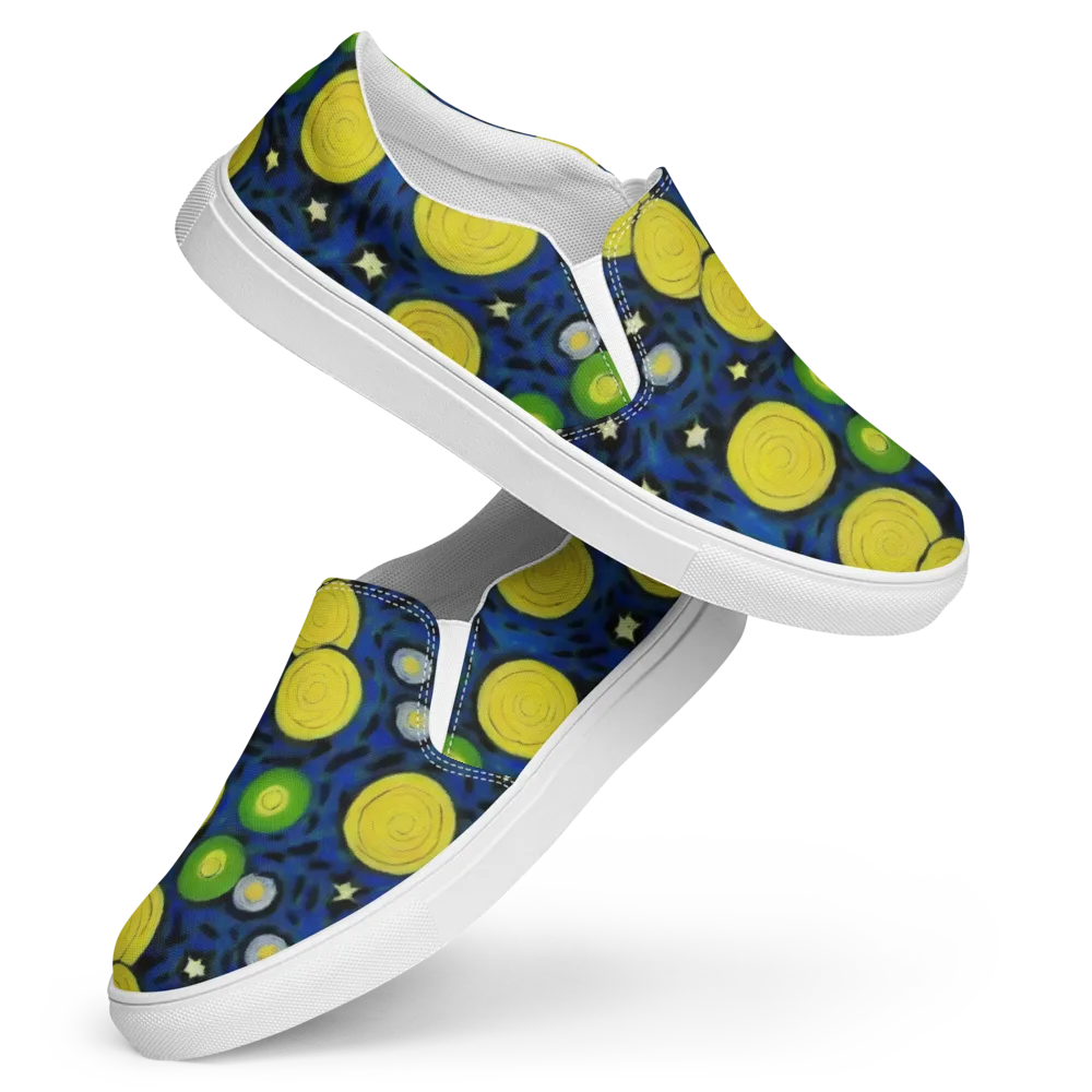 Orbiting Daydream on Women's Slip-On Canvas Shoes — Front