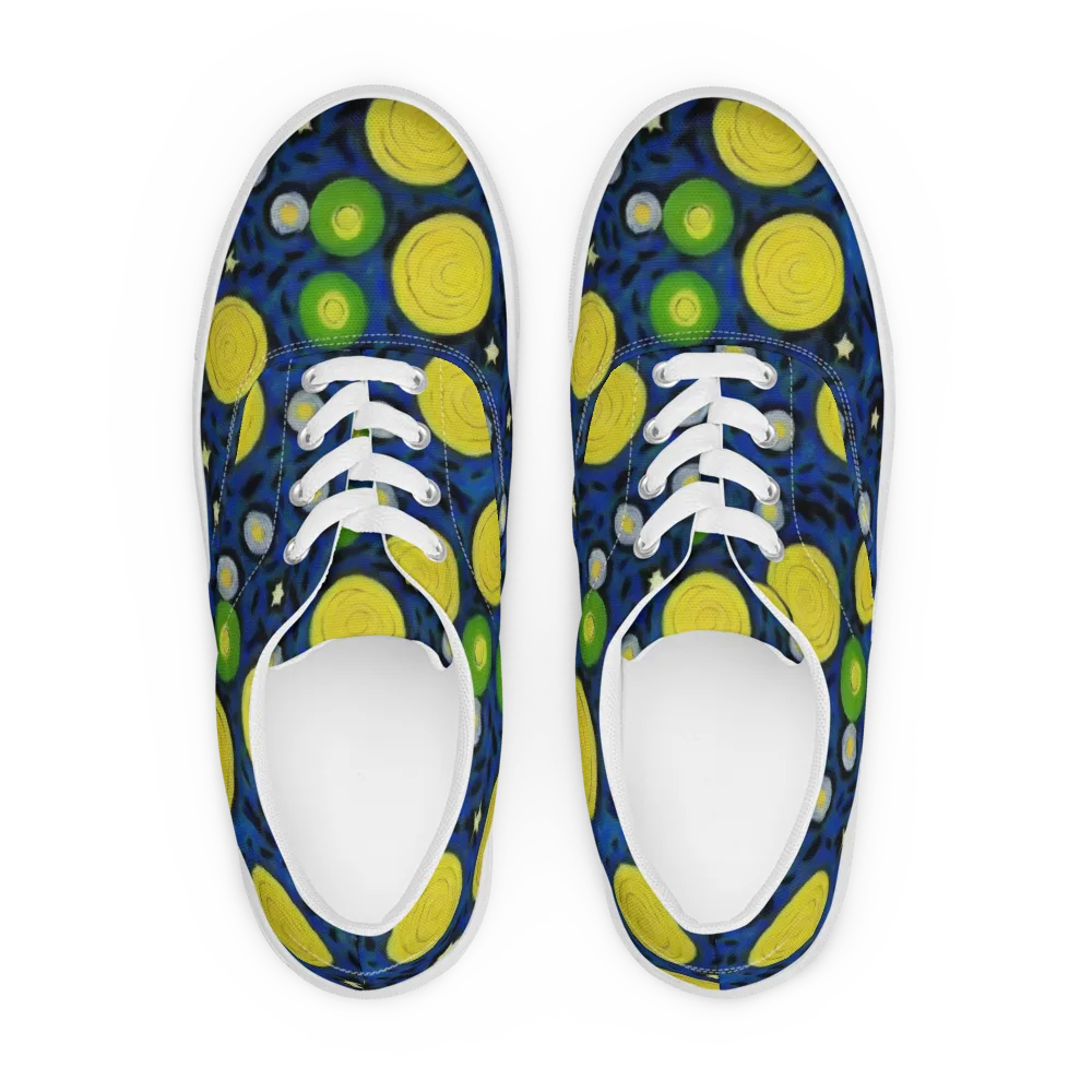 Orbiting Daydream on Men's Lace-Up Canvas Shoes — Front