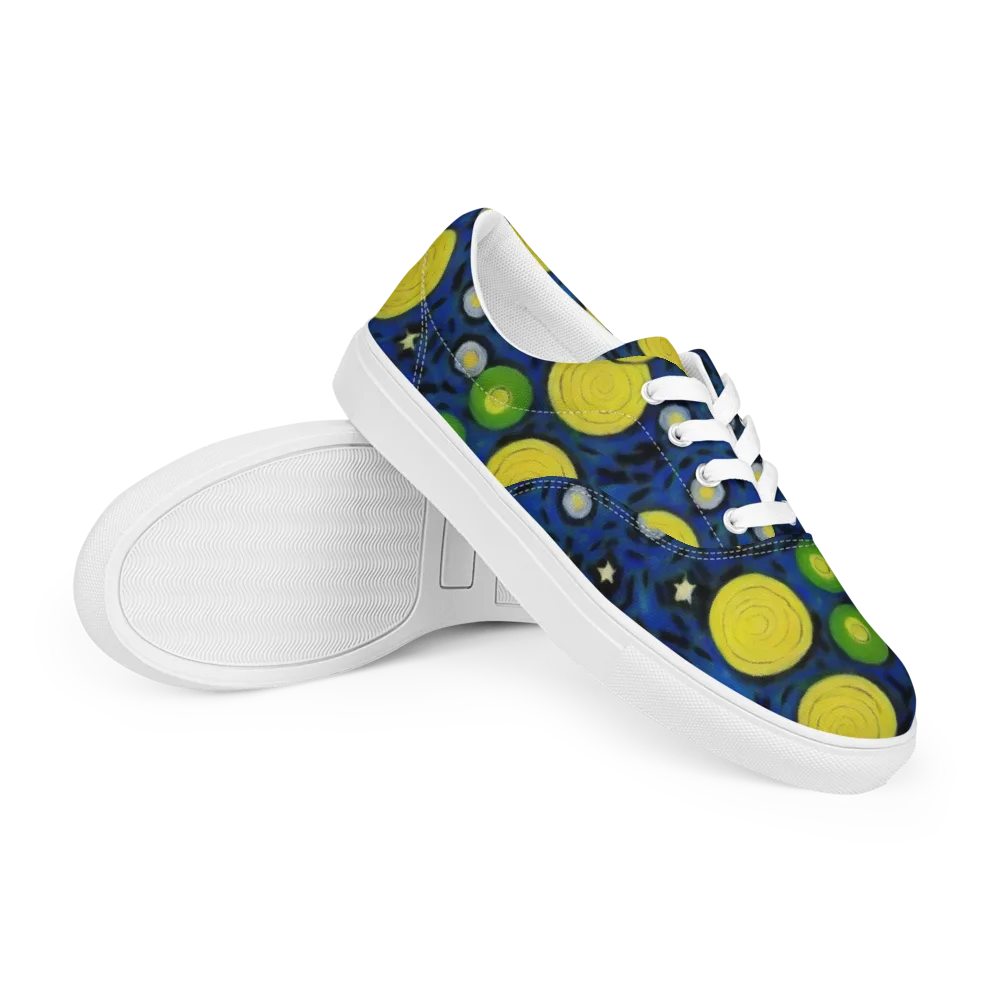 Orbiting Daydream on Men's Lace-Up Canvas Shoes — Right Front