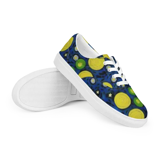 Orbiting Daydream on a Men's Lace-Up Canvas Shoes