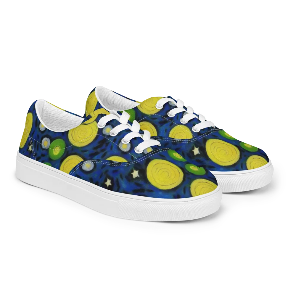 Orbiting Daydream on Men's Lace-Up Canvas Shoes — Right Front