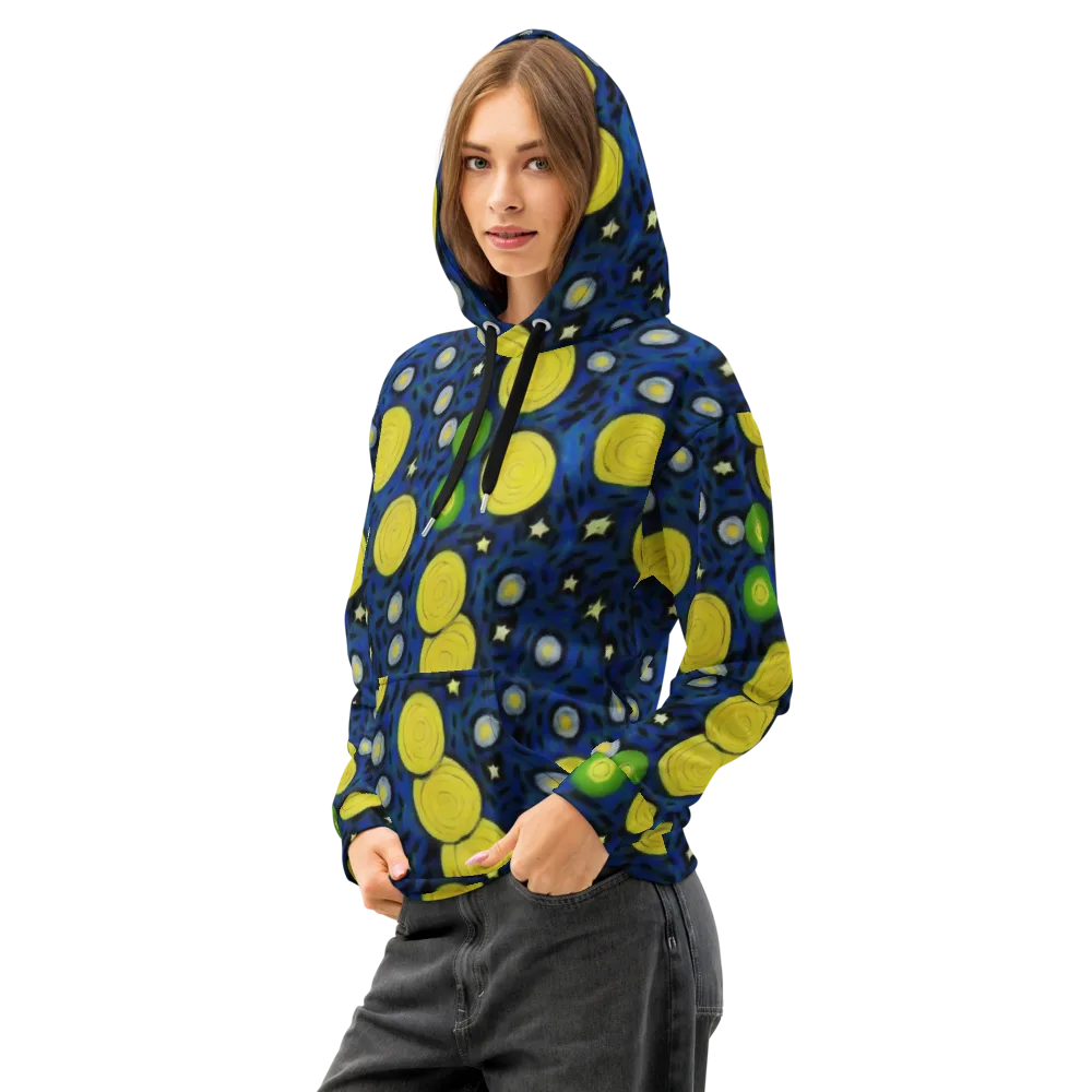 Orbiting Daydream on Cotton Hoodie — Left Front
