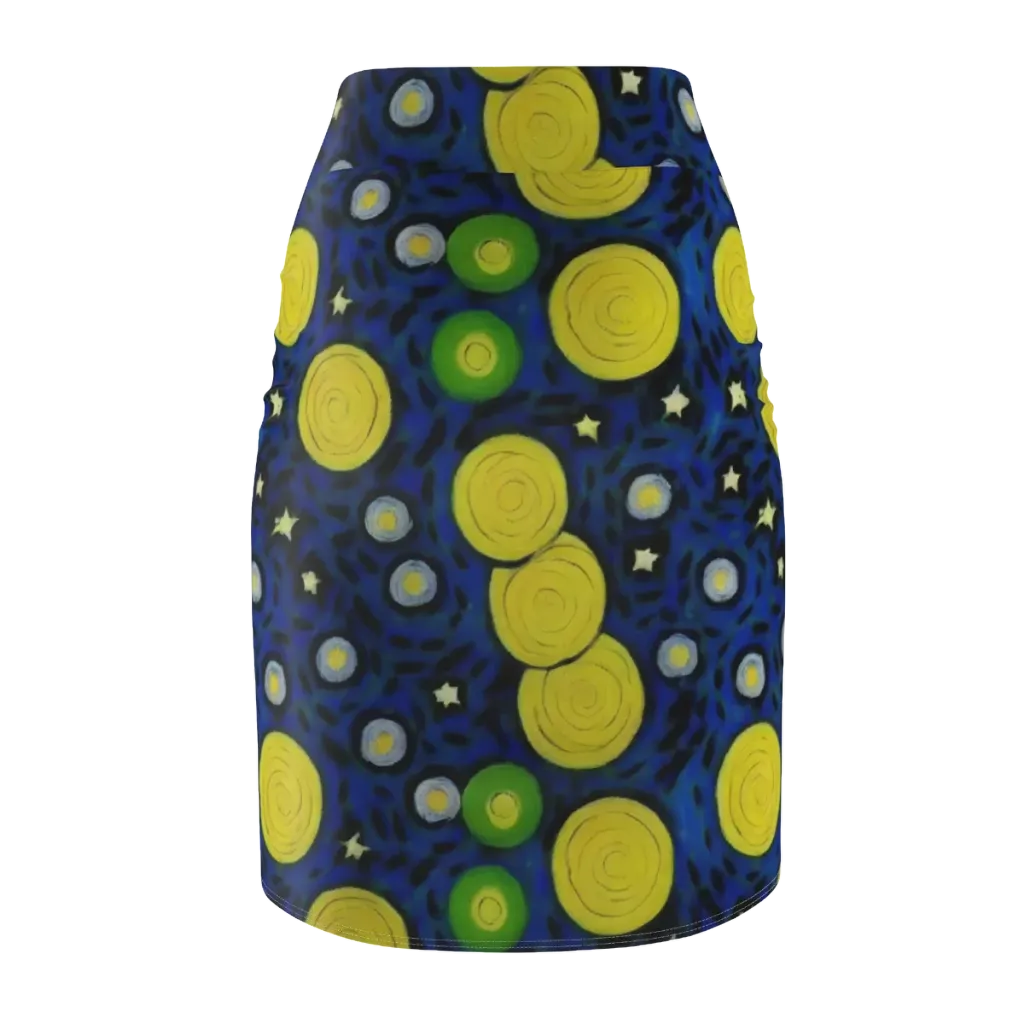 Orbiting Daydream on Pencil Skirt — Back