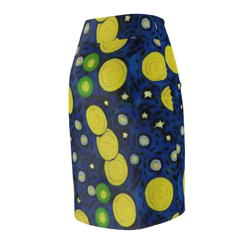 Orbiting Daydream on Pencil Skirt — Back Side