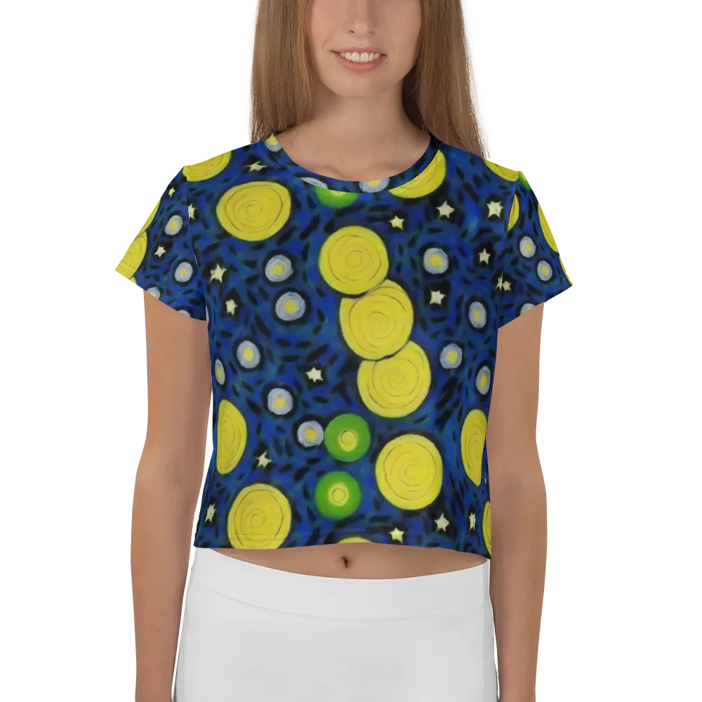 Orbiting Daydream on Crop Tee — Front