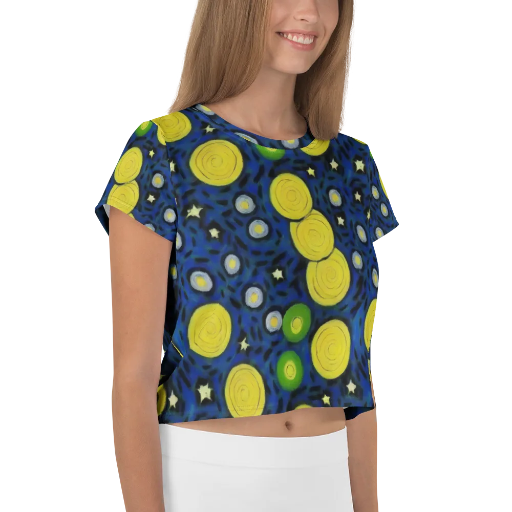 Orbiting Daydream on Crop Tee — Right