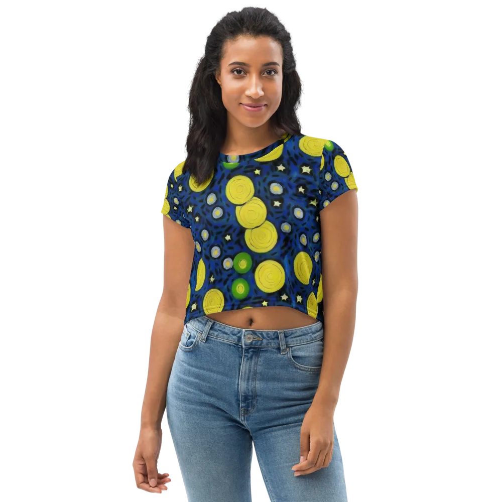 Orbiting Daydream on Crop Tee — Front