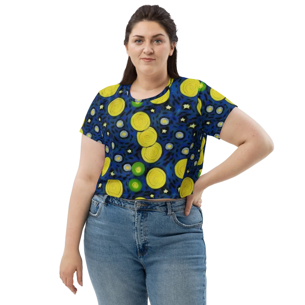 Orbiting Daydream on Crop Tee — Front