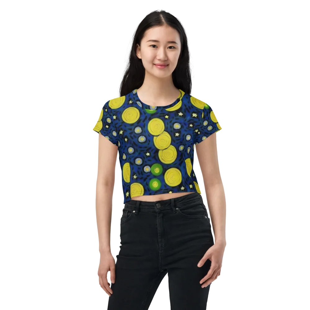 Orbiting Daydream on Crop Tee — Front