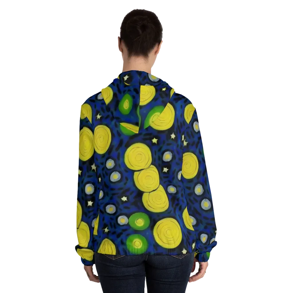 Orbiting Daydream on Women's Full-Zip Hoodie — Back On Person