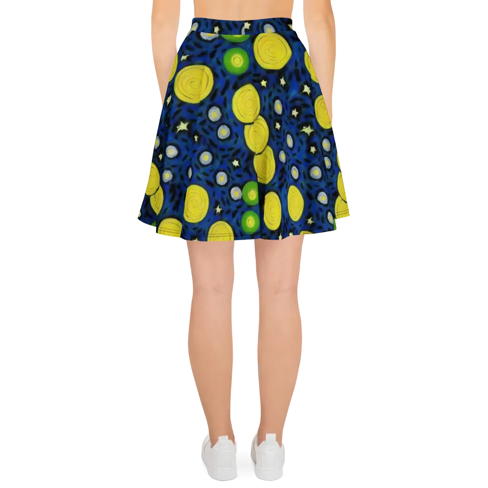 Orbiting Daydream on Skater Skirt — Back