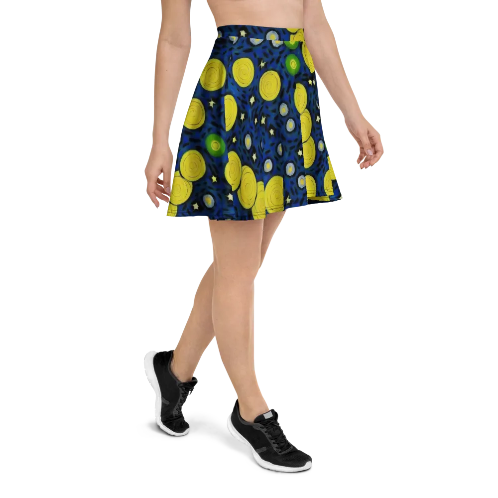 Orbiting Daydream on Skater Skirt — Right