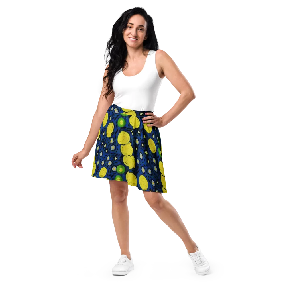 Orbiting Daydream on Skater Skirt — Front
