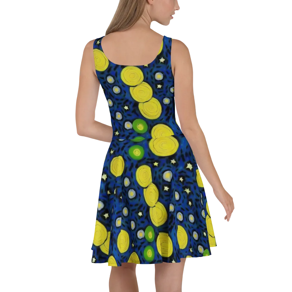 Orbiting Daydream on Skater Dress — Back