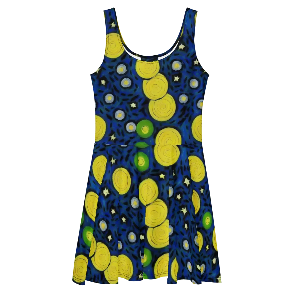 Orbiting Daydream on Skater Dress — Front
