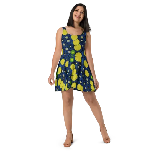 Orbiting Daydream on a Skater Dress
