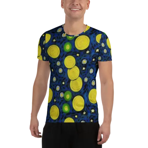 Orbiting Daydream on a Men's Athletic T-Shirt