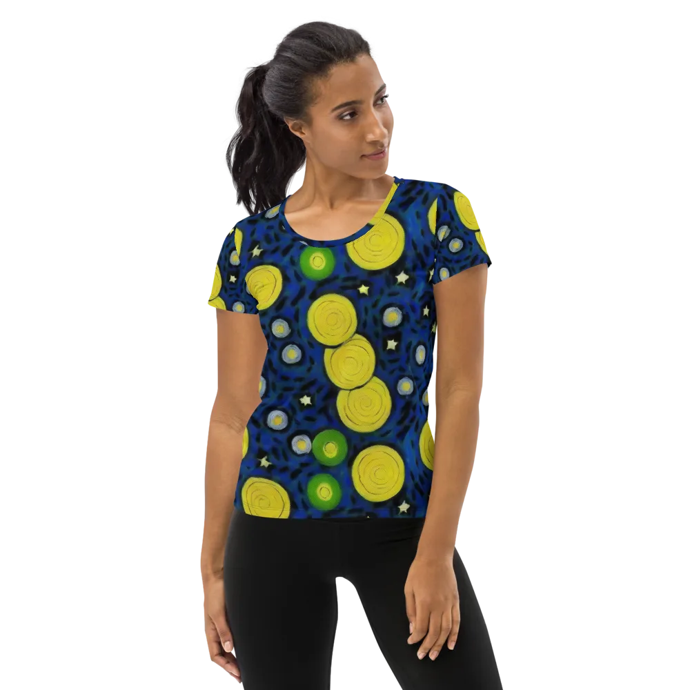 Orbiting Daydream on Women's Athletic T-Shirt — Front