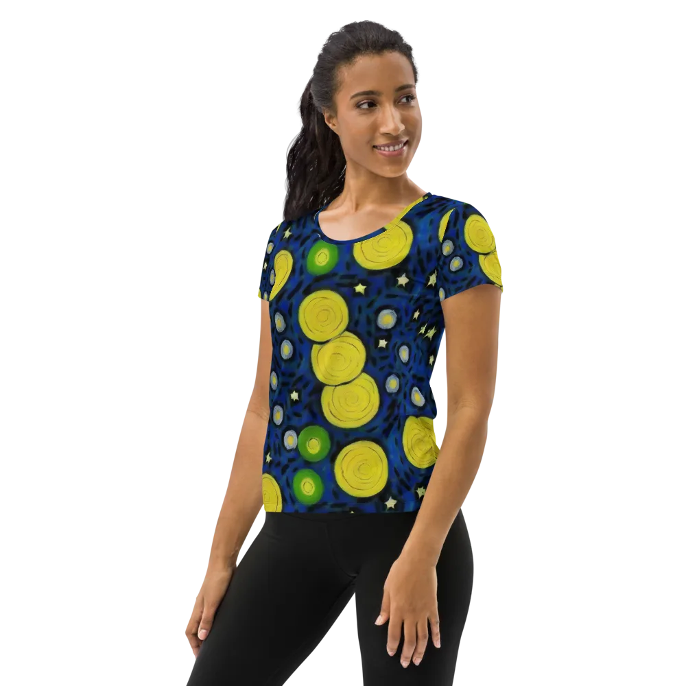Orbiting Daydream on Women's Athletic T-Shirt — Left