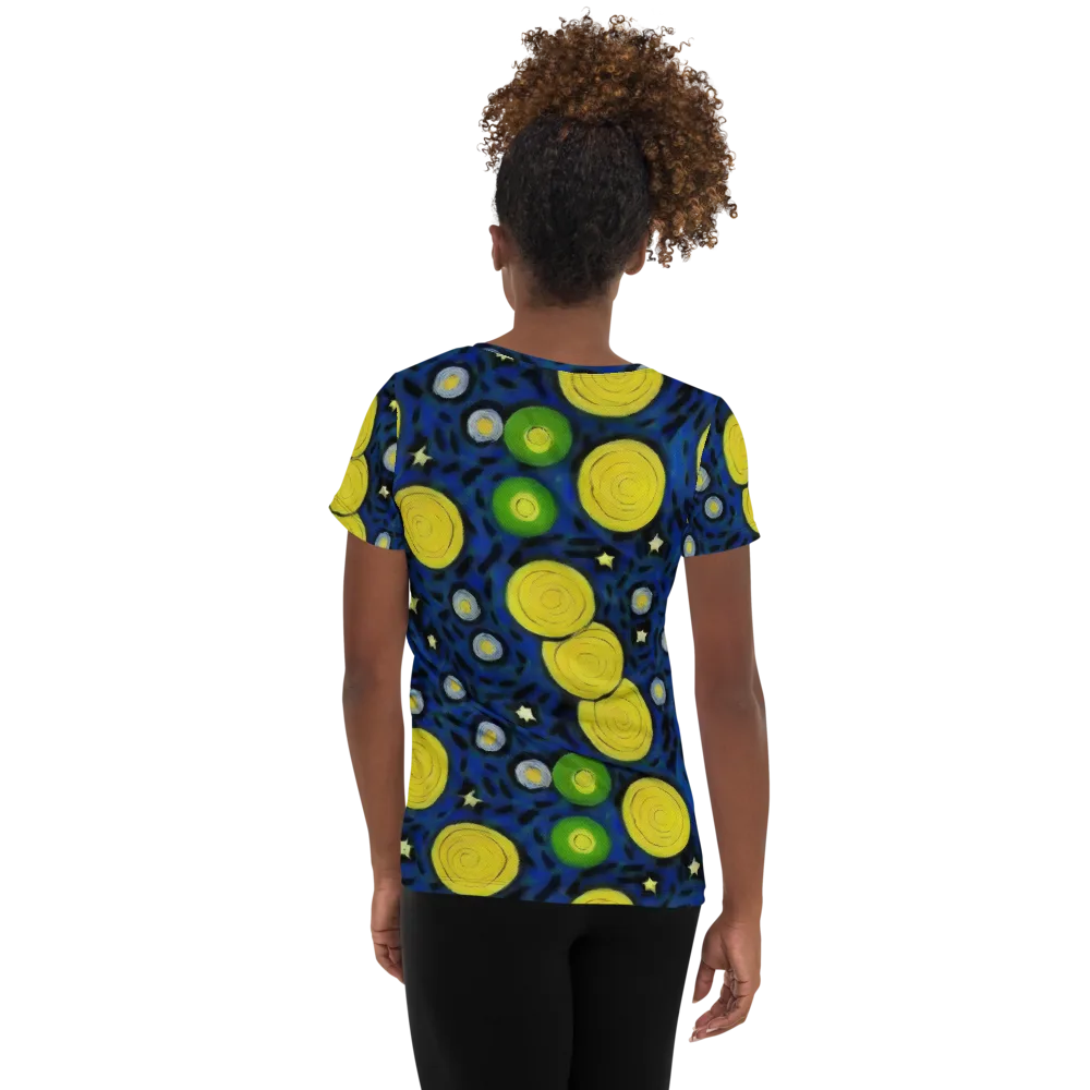 Orbiting Daydream on Women's Athletic T-Shirt — Back