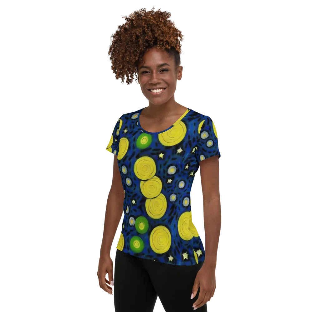 Orbiting Daydream on Women's Athletic T-Shirt — Left