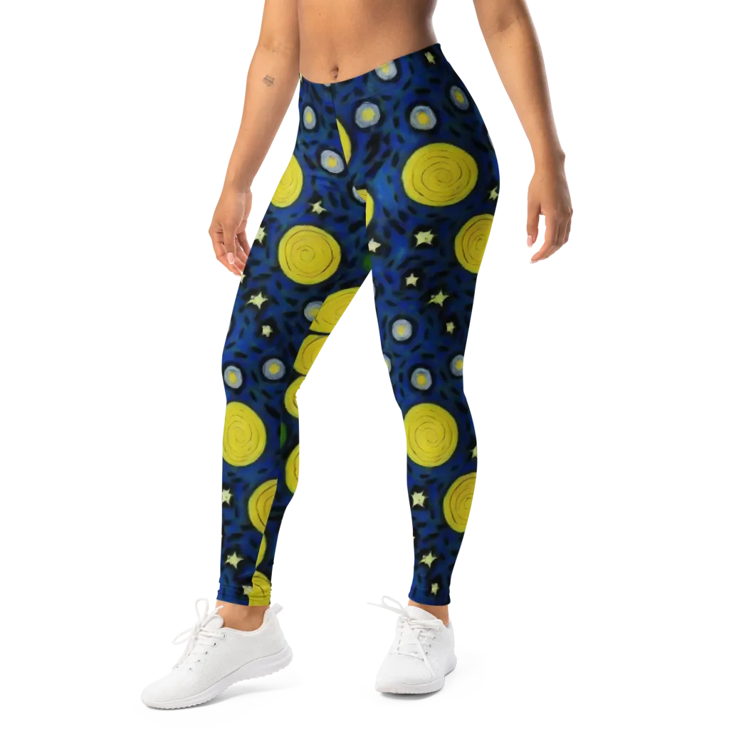 Orbiting Daydream on Leggings — Left Front