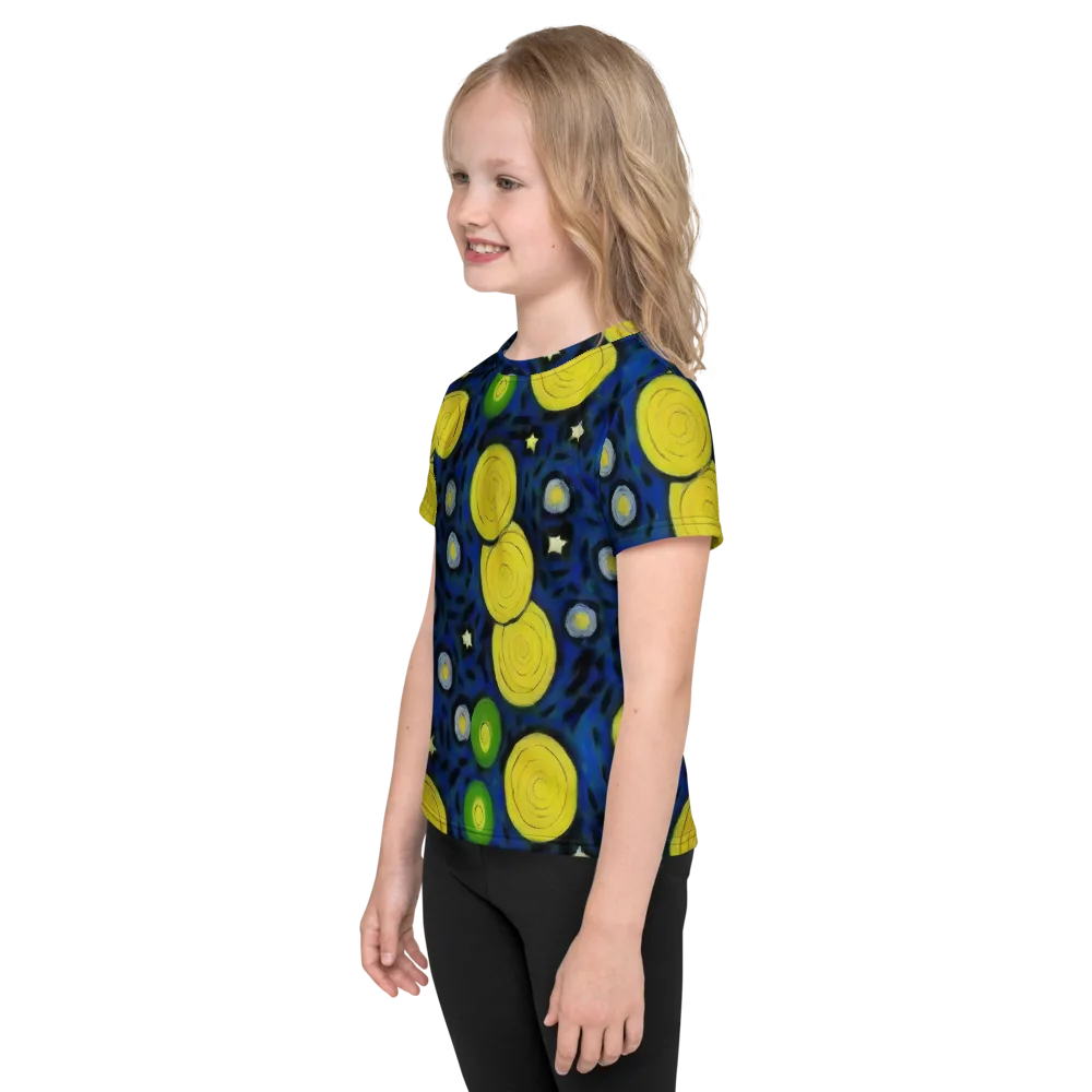 Orbiting Daydream on Kids Crew Neck T-Shirt — Left