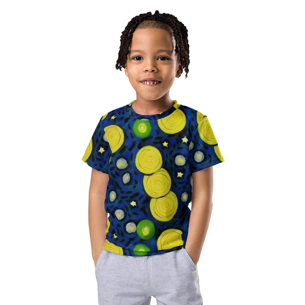 Orbiting Daydream on Kids Crew Neck T-Shirt — Front