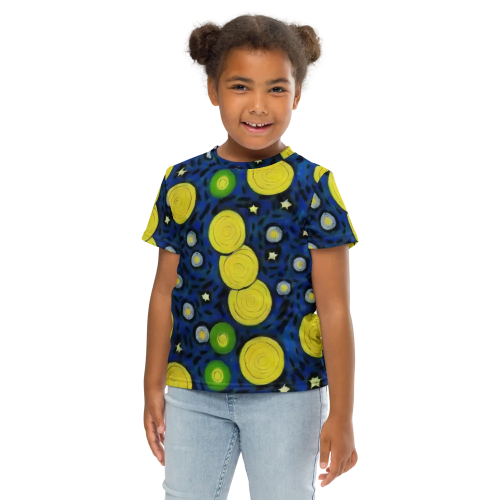 Orbiting Daydream on Kids Crew Neck T-Shirt — Front