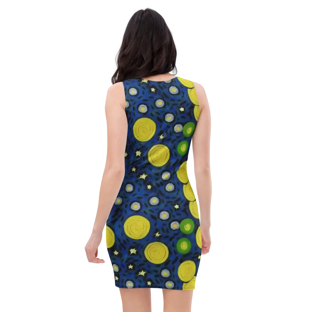 Orbiting Daydream on Bodycon Dress — Back