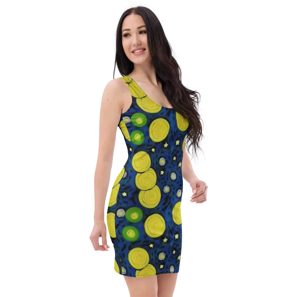 Orbiting Daydream on Bodycon Dress — Right Front