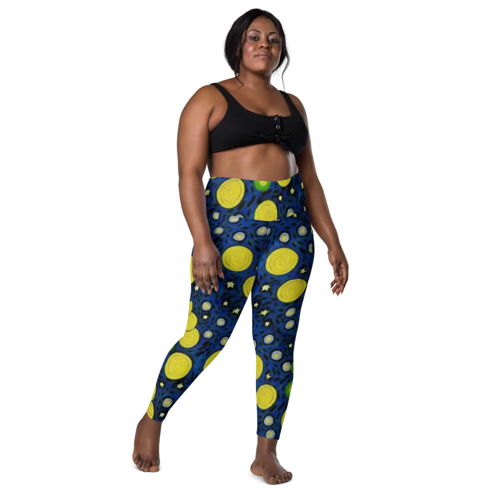 Orbiting Daydream on Leggings with Pockets — Front