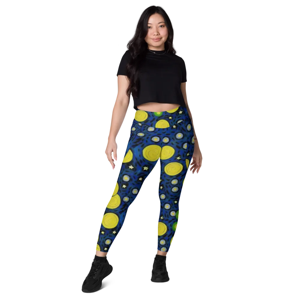 Orbiting Daydream on Leggings with Pockets — Front