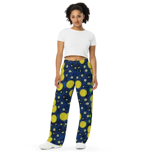 Orbiting Daydream on a Wide-Leg Pants