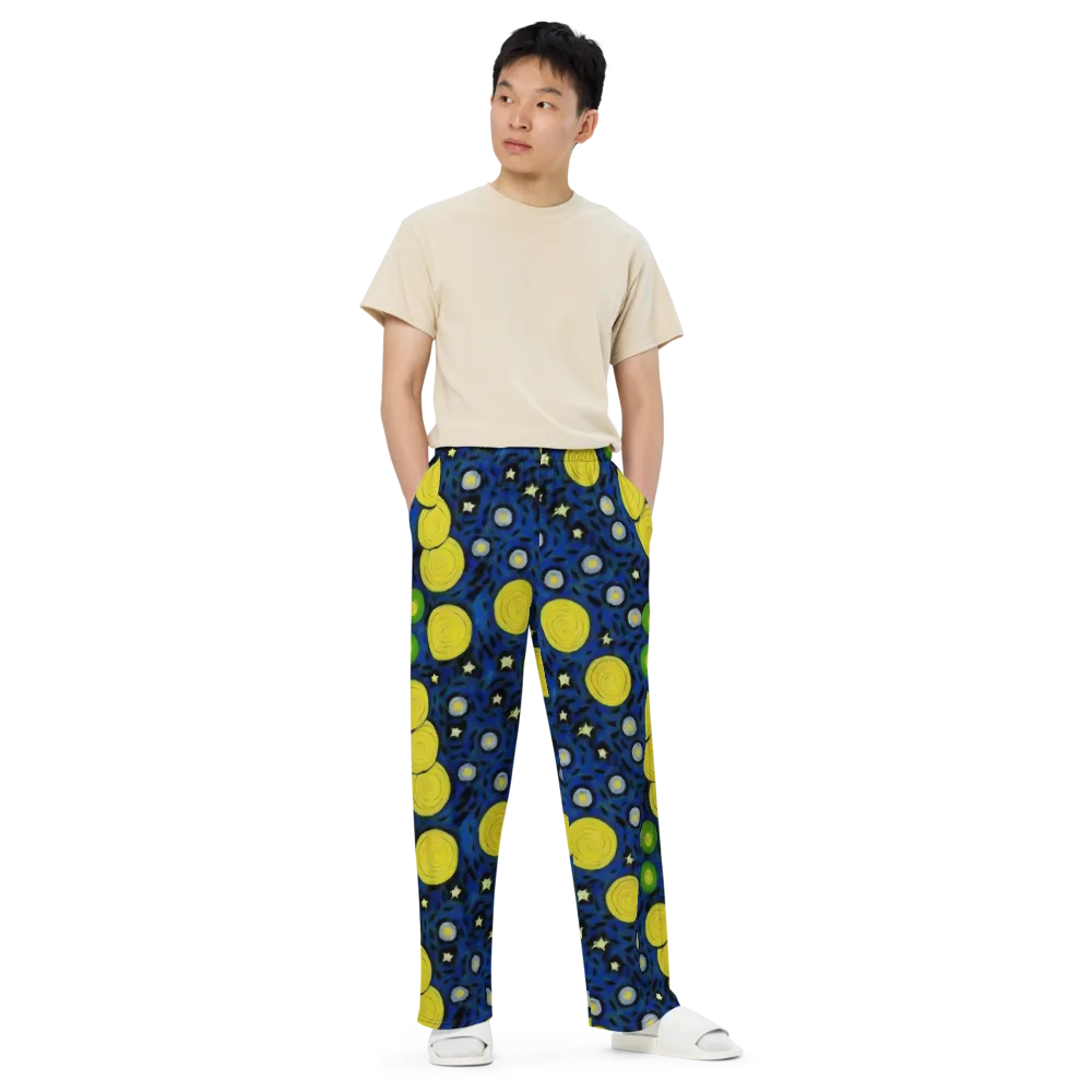 Orbiting Daydream on Wide-Leg Pants — Front