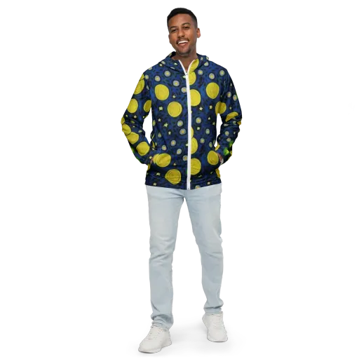 Orbiting Daydream on a Men's Windbreaker