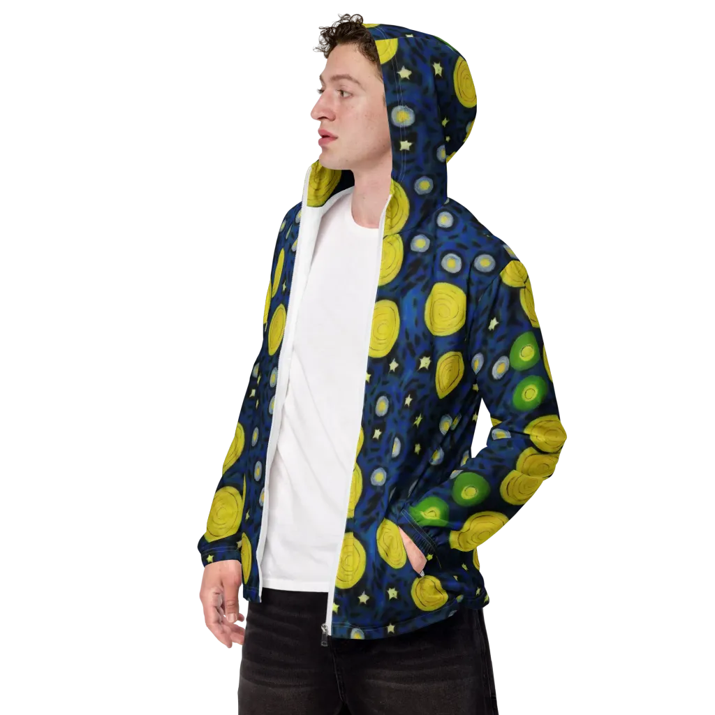 Orbiting Daydream on Men's Windbreaker — Left Front
