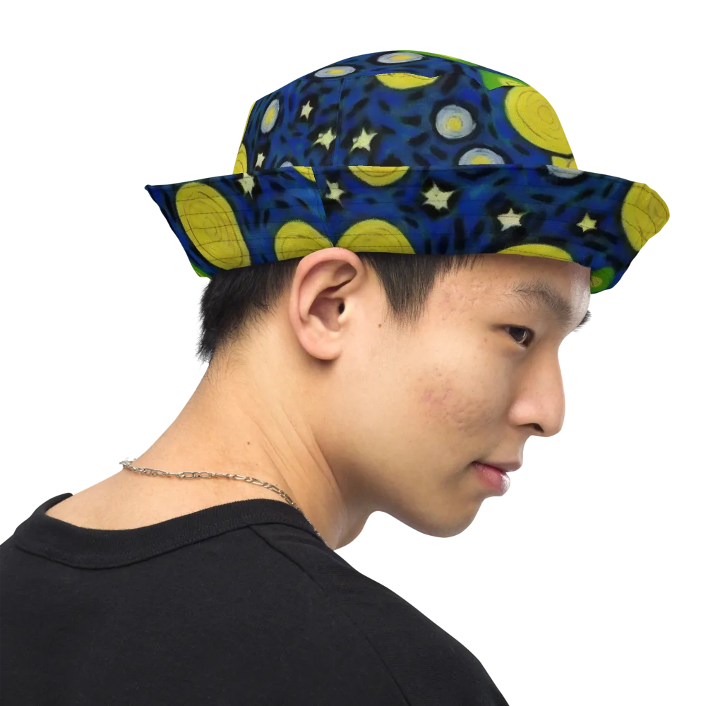 Orbiting Daydream on Reversible Bucket Hat — Right Outside